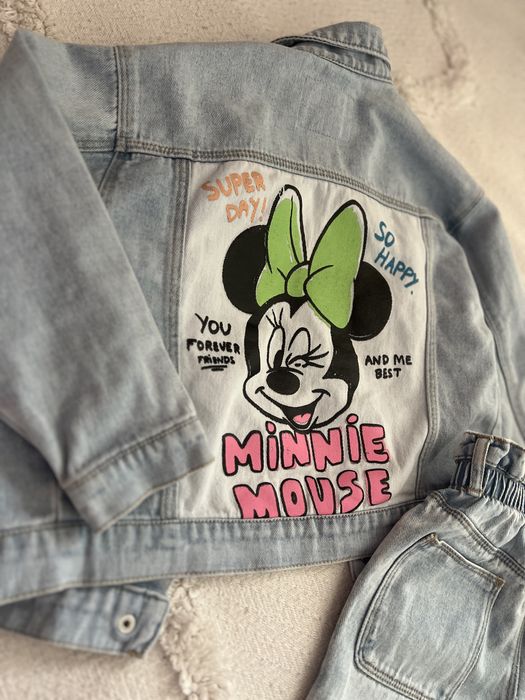 Дънков комплект на Zara Minnie Mouse за момиче 116 5-6г