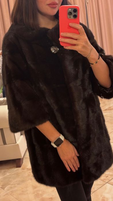 #94 Късо палто от норка.Визон.Яке от норка.Естествена кожа с косъм.