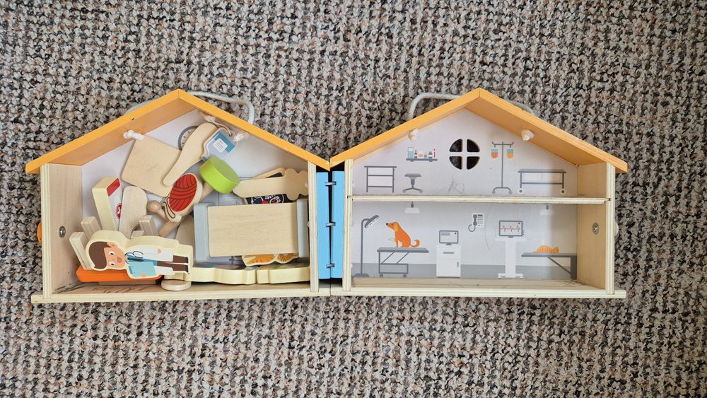 Casuta medic veterinar și animale