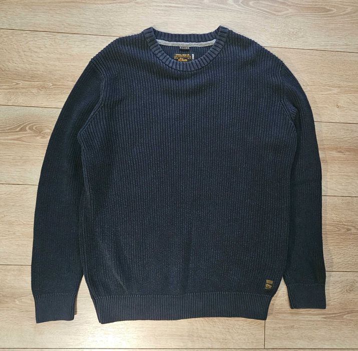 Pulover premium S. OLIVER bleumarin texturat, mărimea L