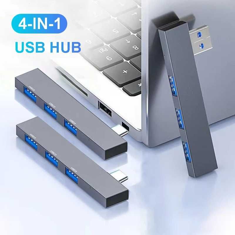 Разветвитель USB Type-C на 4 порта, 3,0 дюйма, OTG