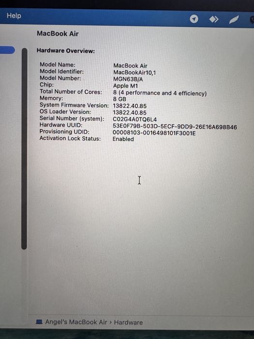 Apple MacBook M1 , 2020, 256 Gb диск, 8 Gb Ram