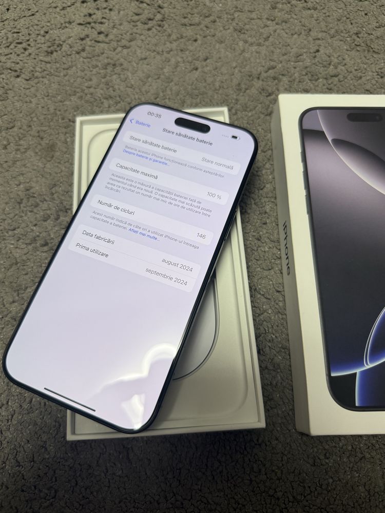 Iphone 16 Pro Max 256 gb IMPECABIL ! Baterie 100% !