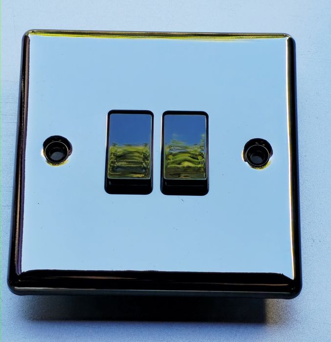 Black Nichel Comutatoare duble  din metal  150buc set