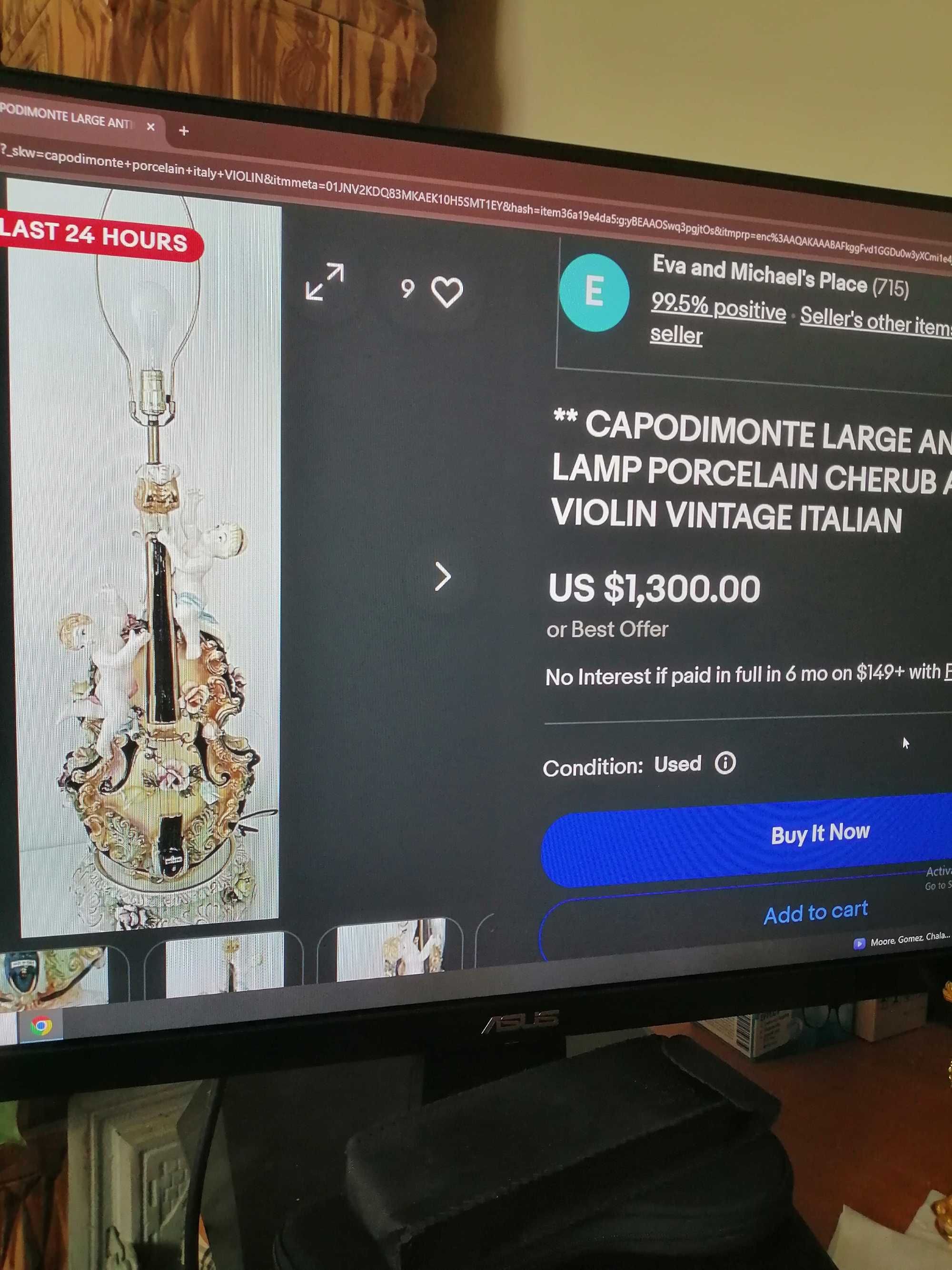 Antichitate lampa portelan Italy stare excelenta
