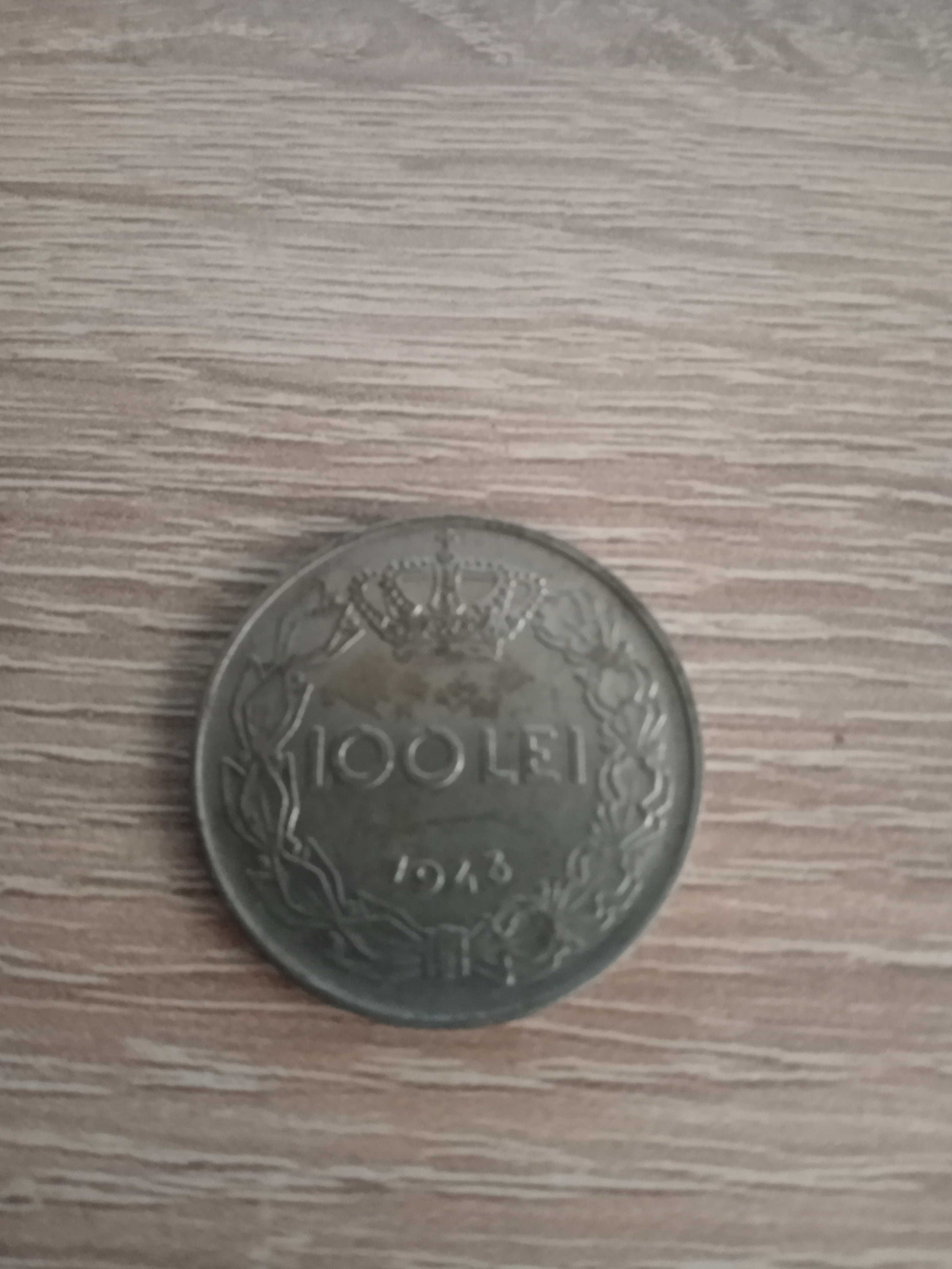 Moneda 100 lei din 1943 cu Regele Mihai