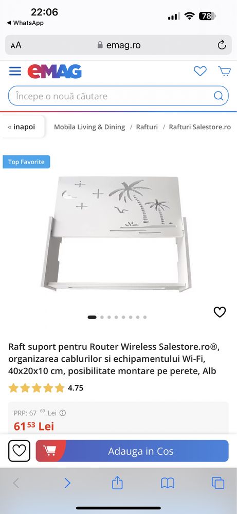 Raft suport Router Wireless
