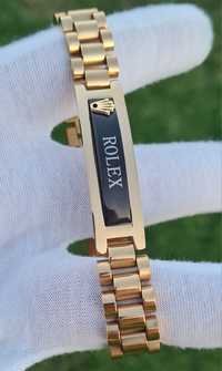 Bratara Rolex / din inox inoxidabil / placat cu aur de 14k