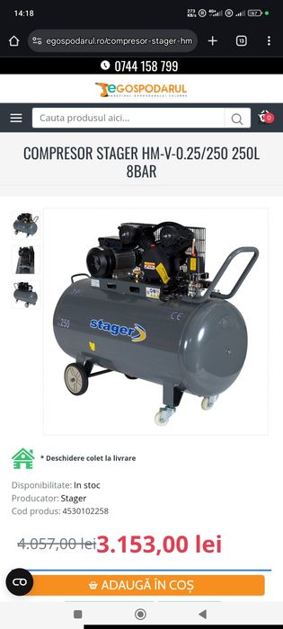 Compresor 250 litri 220v