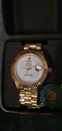 Ceas Rolex 1:1 placat cu aur 18k. Curea din otel inoxidabil