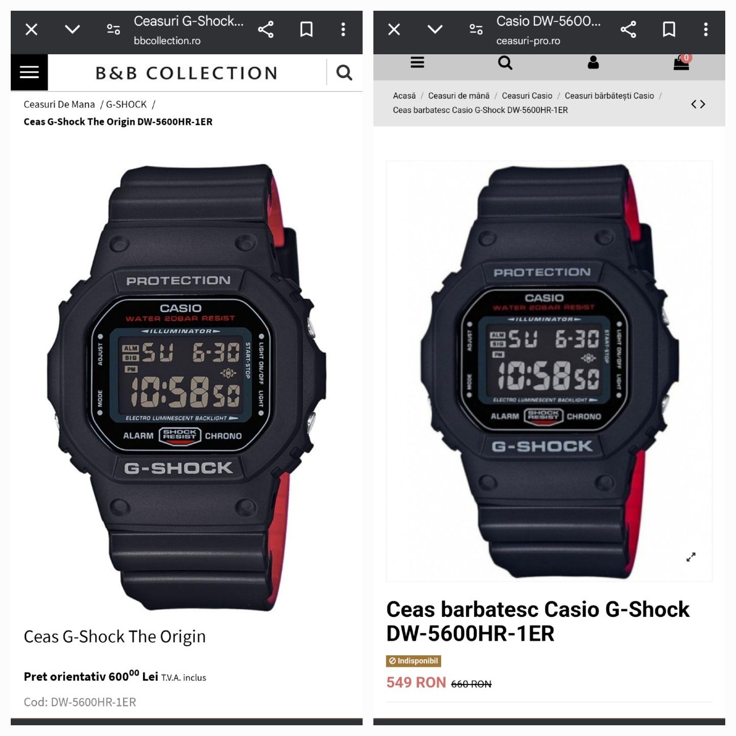 Casio G Shock Dw5600HR 1er