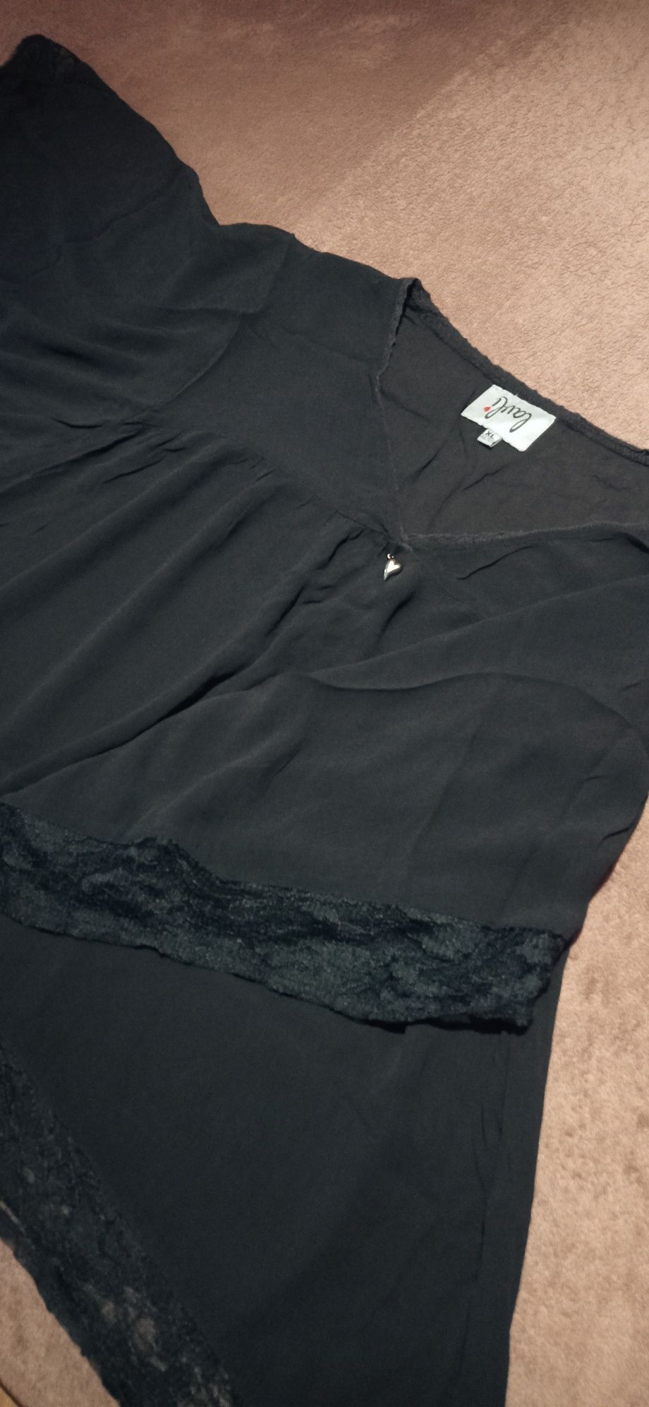 Дамска черна шикозна блуза ХЛ