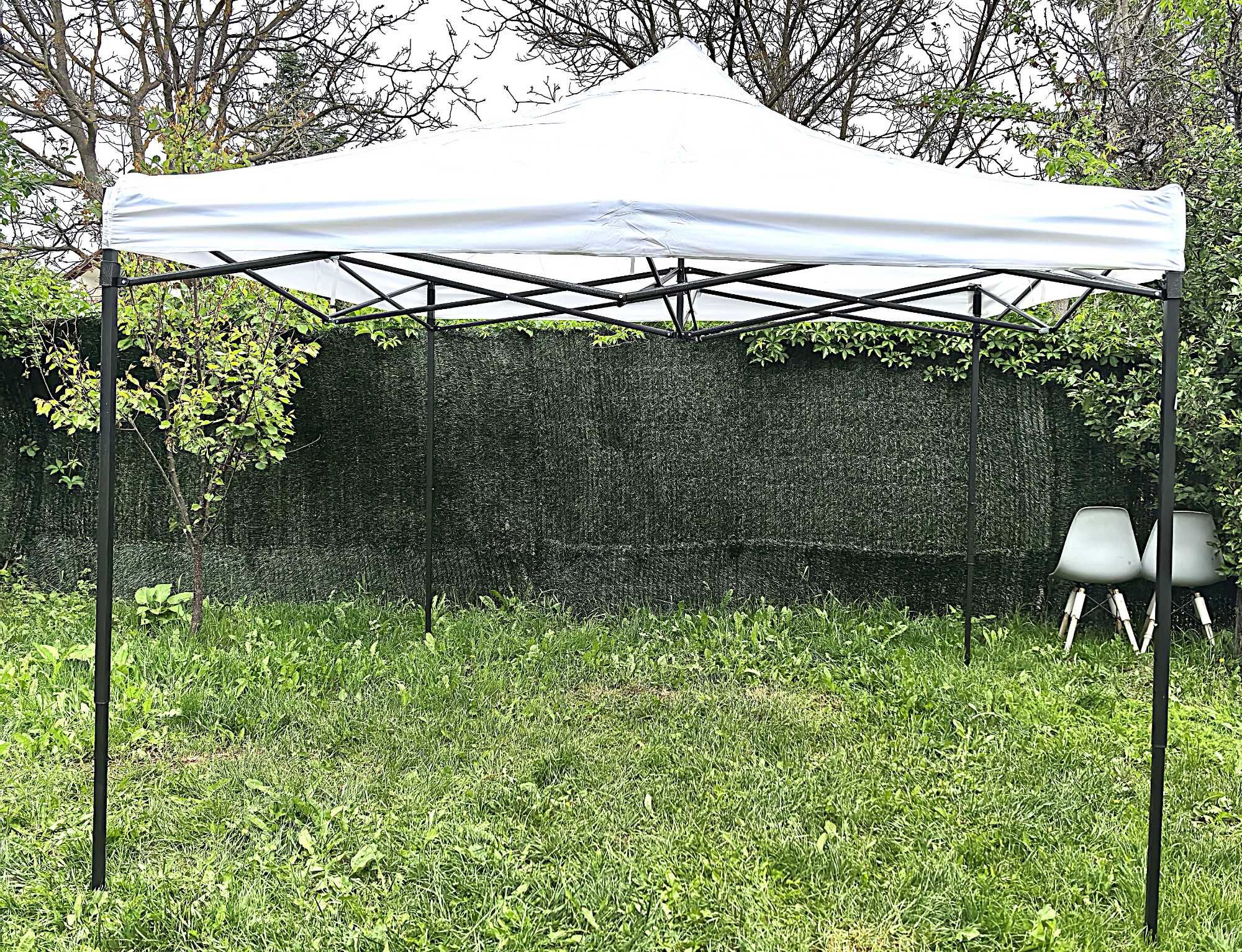 Cort Pavilion Alb 3x3m Pliabil – Cadru Metalic Solid