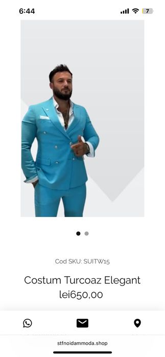 Costum turcoaz barbat