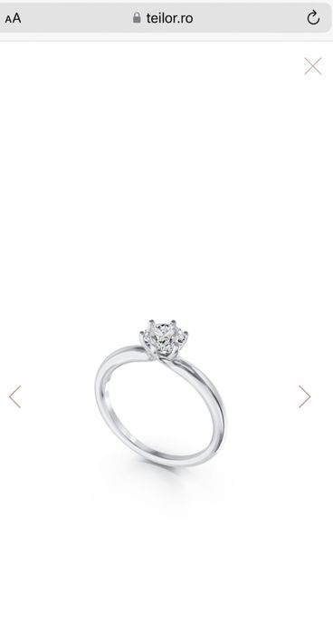 Inel logodna Teilor aur alb 18K diamant 0.1 ct. G VS