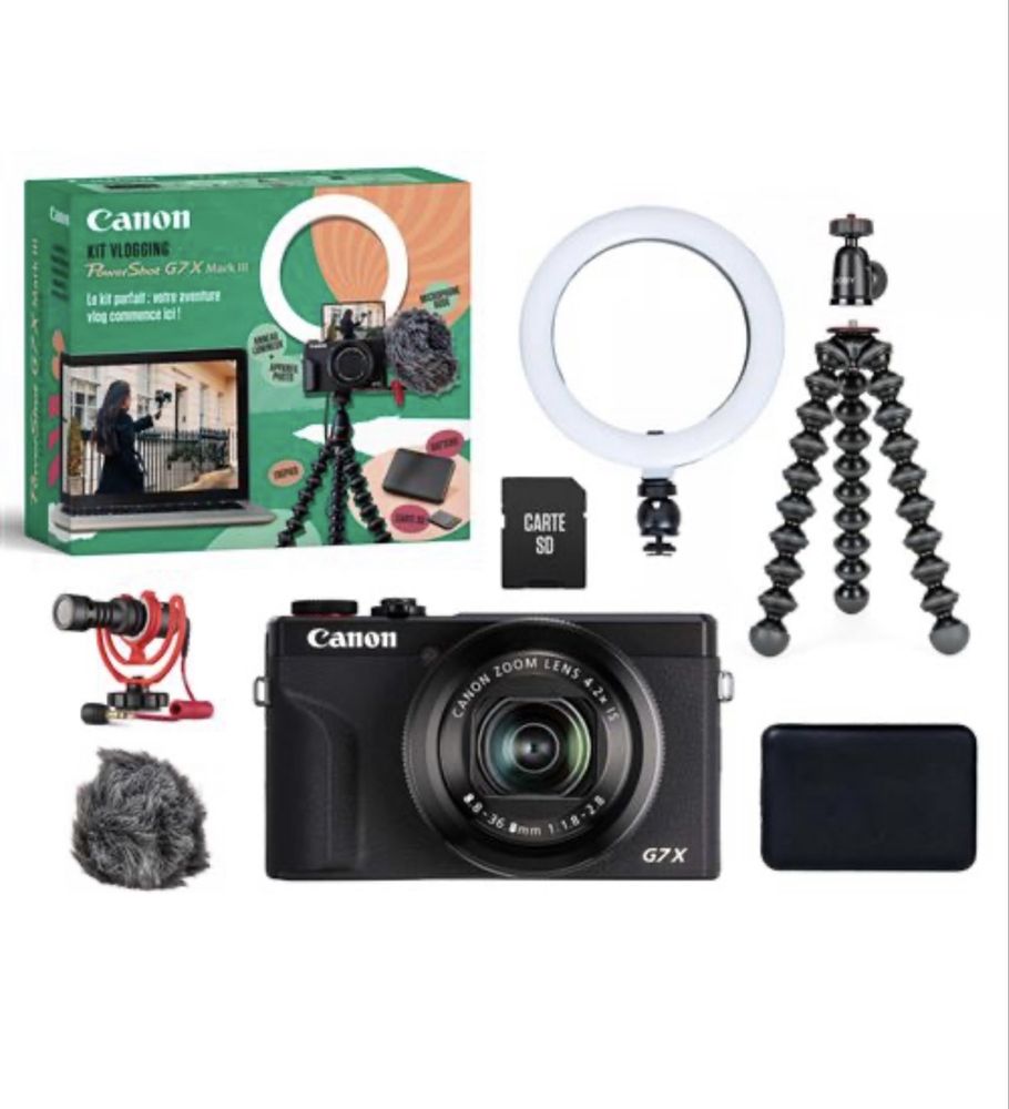 CANON G7X Mark III Vlogging kit+ Ring Light + Micro Rode + Accessoires