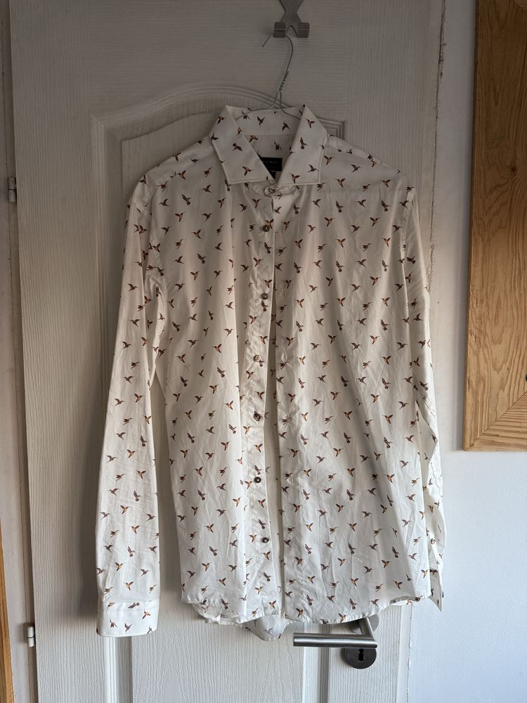 Camasa Zara cu imprimeu cu pasari, S, masculina