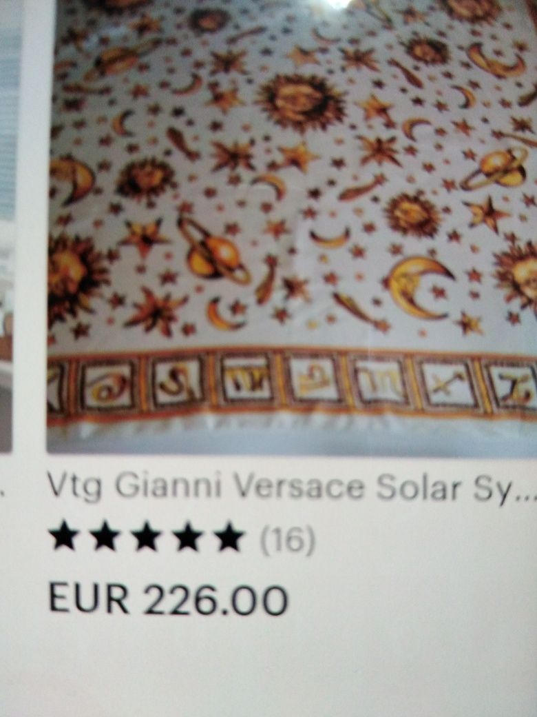 Gianni versace vintage eșarfă zodiac din mătase naturala