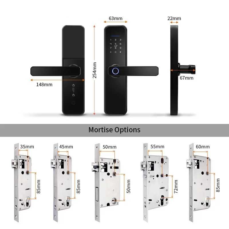 Yala inteligenta X5 smart lock TTLOCK Negru / Silver