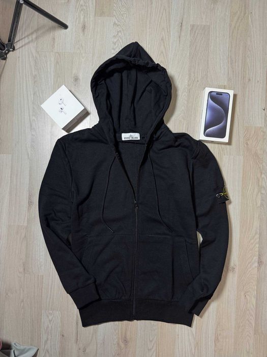 ПРОМОЦИЯ Мъжки Черен и Сив Суичър Stone Island Зип Худи Стоун Айлънд