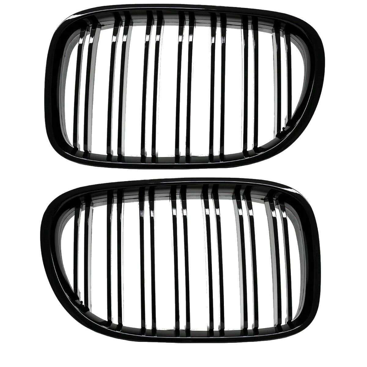 Решетки Бъбреци за БМВ BMW 7 серия F01 F02 2009+ Черен Гланц Двойни