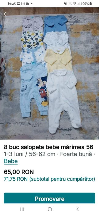 Set 8 buc salopeta , bebe marimea 56