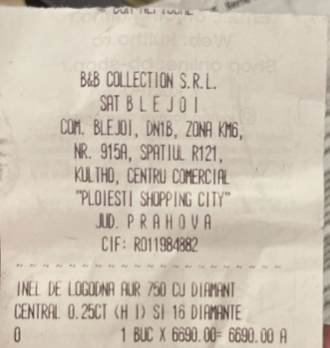 Inel logodna Vida Kultho Diamante 0,25+0,10, M50, Aur 18k