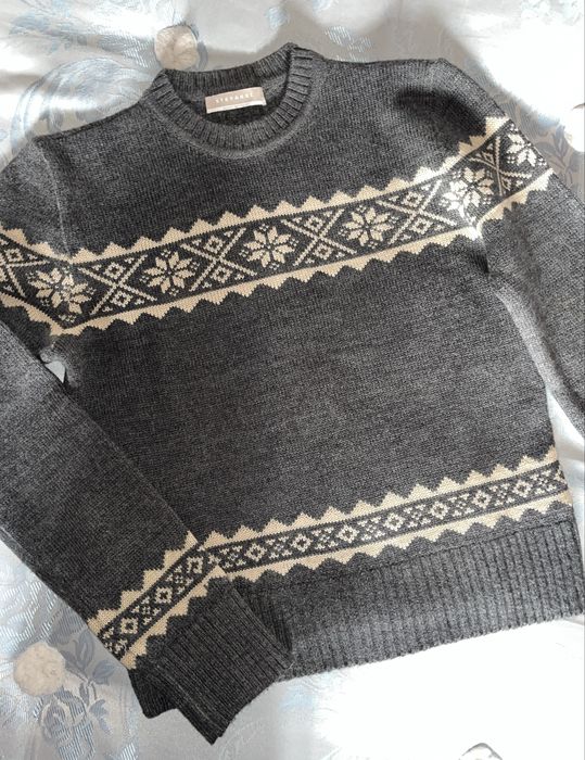 Pulover cu motiv festiv, 100% lână, Stefanel