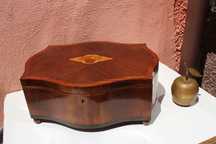 Piesa de colectie cutie lemn depozitare / cusut, sf secol 19, Anglia
