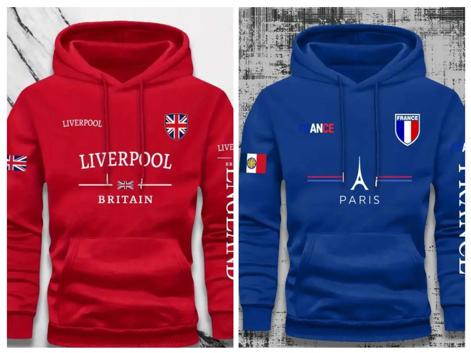 Мъжки суитшърт с качулка, Liverpool, PSG, Barcelona, Canada