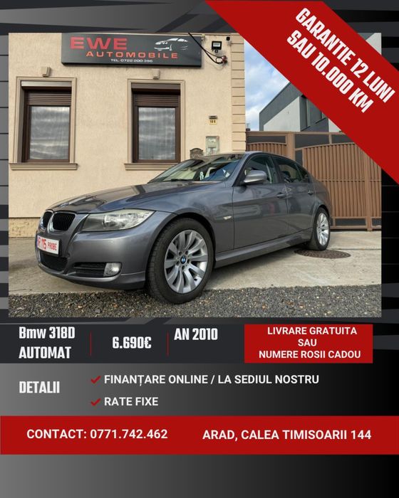 Bmw 318d Automatic Rate Fixe Garantie 12 Luni Livrare gratuita