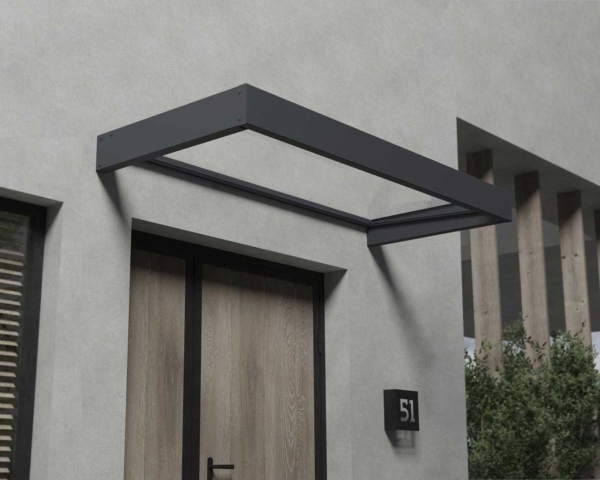 Copertină GIMI PRO Otel + Plexiglas de ușă 115x80cm marchiză adăpost