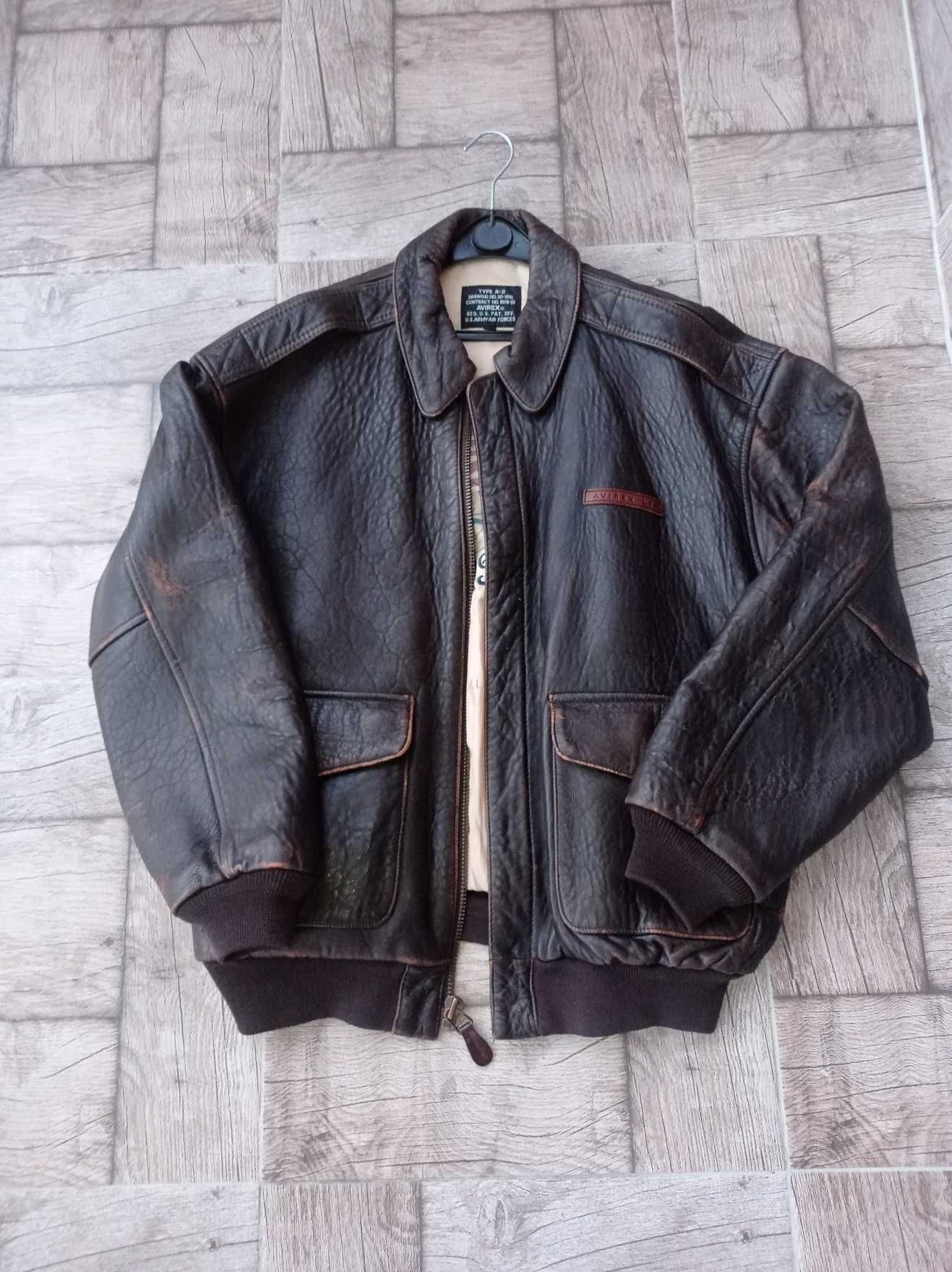 XL Пилотско Яке Avirex Leather Flight Cockpit Jacket Естествена Кожа