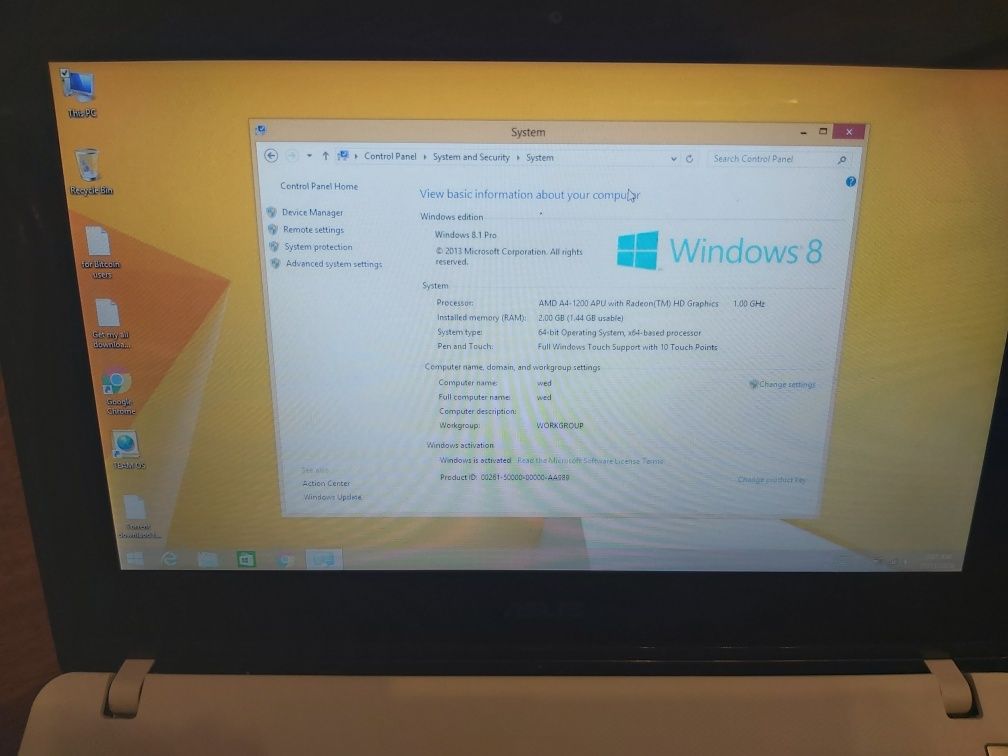 Laptop Asus X102 BA-notebook - touch screen