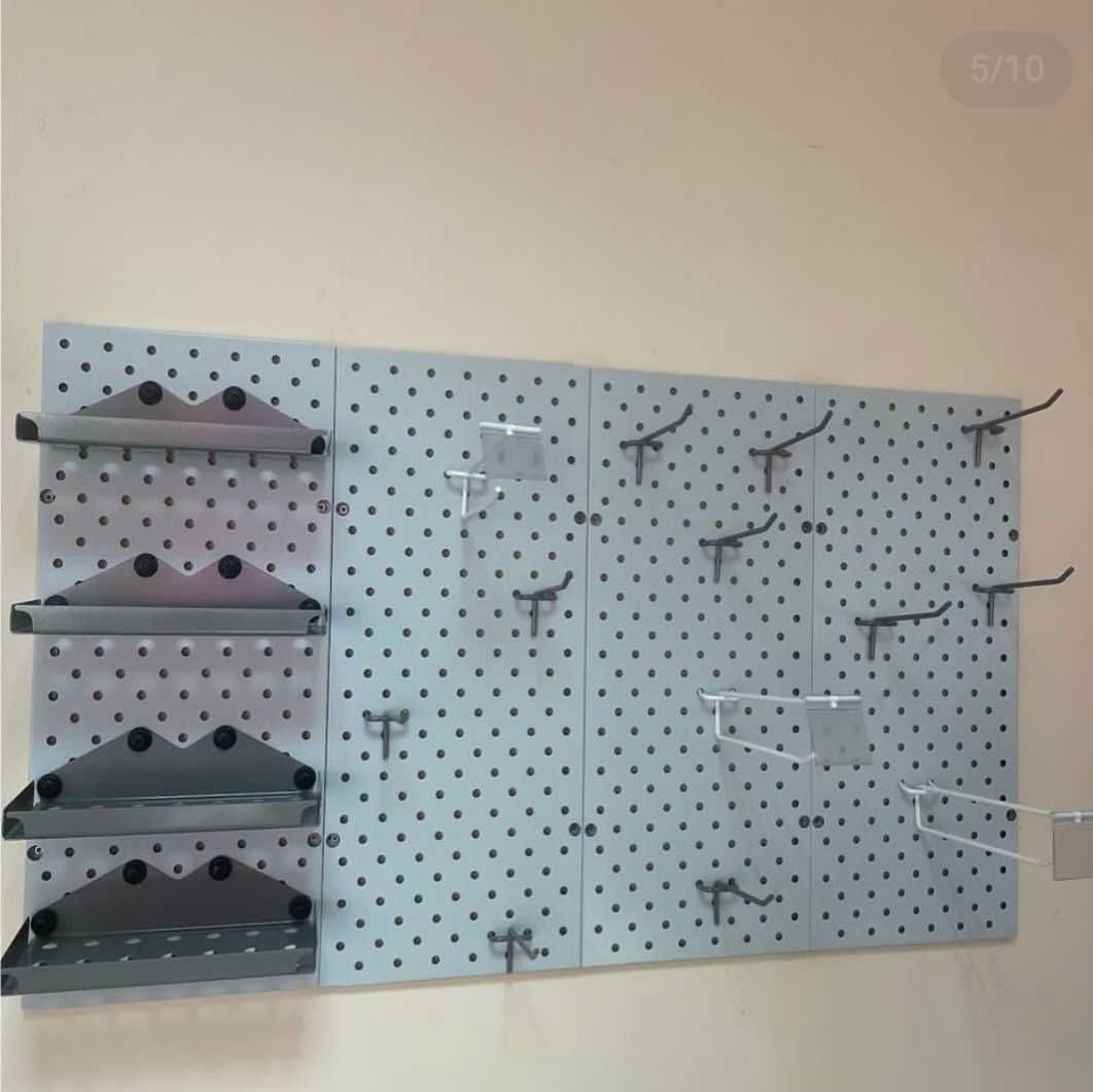 Teshilgan panel, перфопанель, do'konda ilgaklar uchun panel