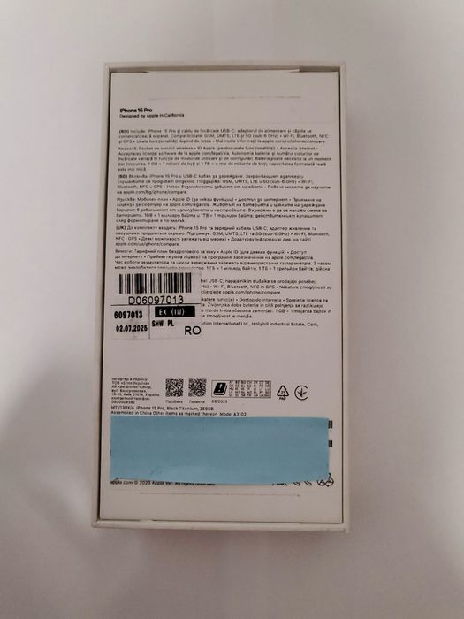 iPhone 15 Pro, 256 GB, negru, inca in garantie