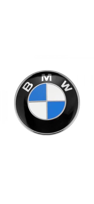 Emblema BMW, montaj pe capota sau portbagaj, 82mm, alb/albastru