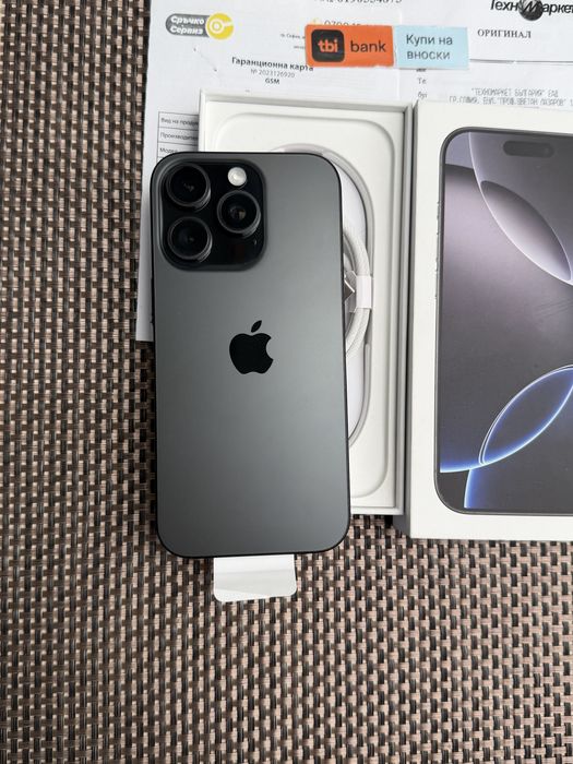 КАТО НОВ!/*ЛИЗИНГ*/ iPhone 16 Pro 256Gb Black Titanium 24М гаранция