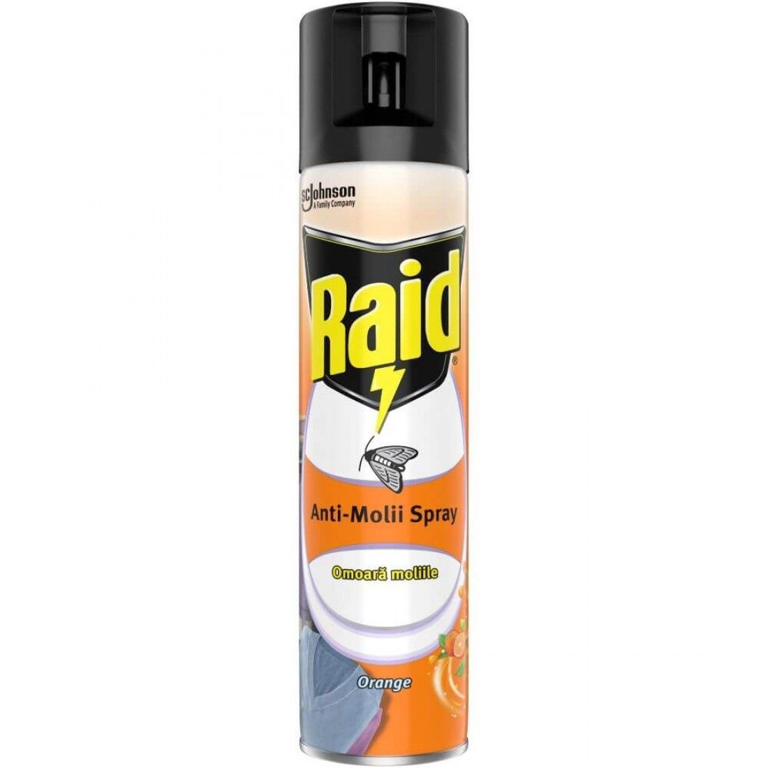 Raid anti molii spray 400 ml Orange. Nu lasă copiilor