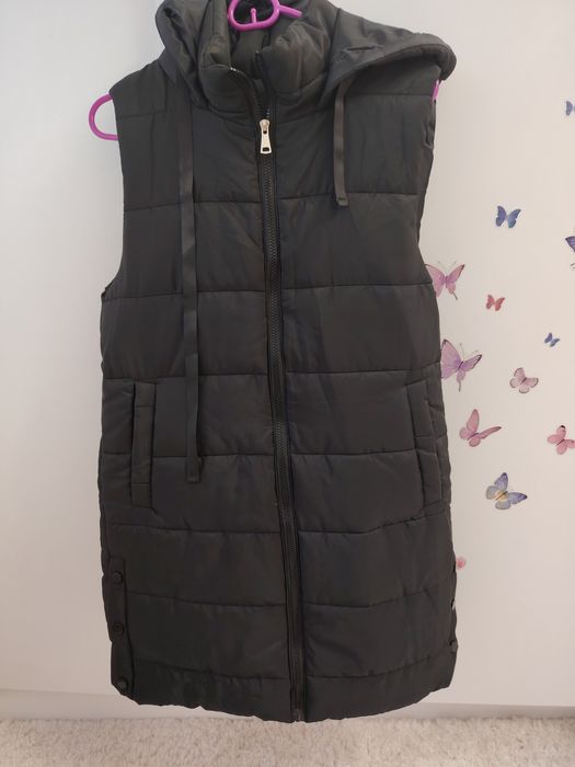 Vesta lunga mărime s-m Verde si negru