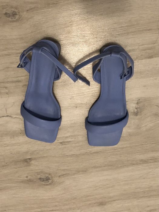 Sandale albastre cu toc 7 cm