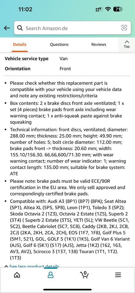 Discuri frana fata Audi A3 Vw Golf Seat Skoda