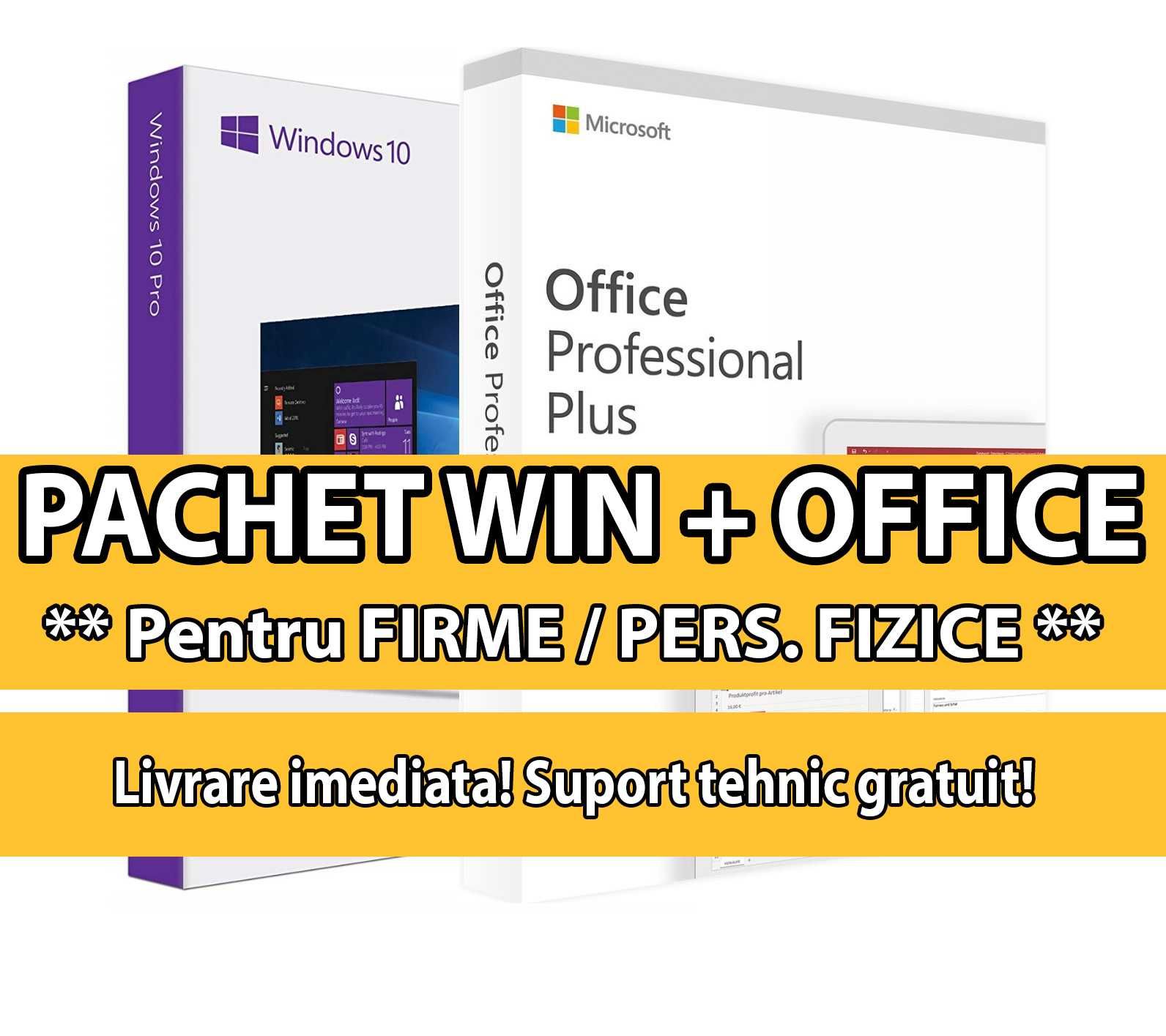 PACHET BASIC: Windows 10 PRO + OFFICE 2019 Pro Plus (Factura Fiscala!)