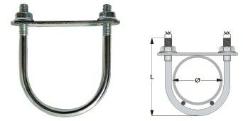 Colier, brida pt stâlpi rotunzi d = 42,4 mm zincate/verzi