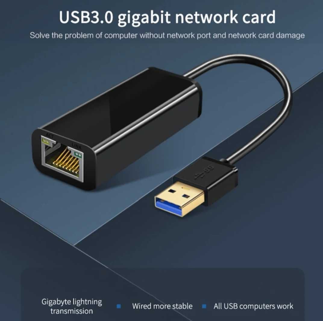 USB 3.0 сетевая карта. 1000 mb/s. Realtek. Алматы
