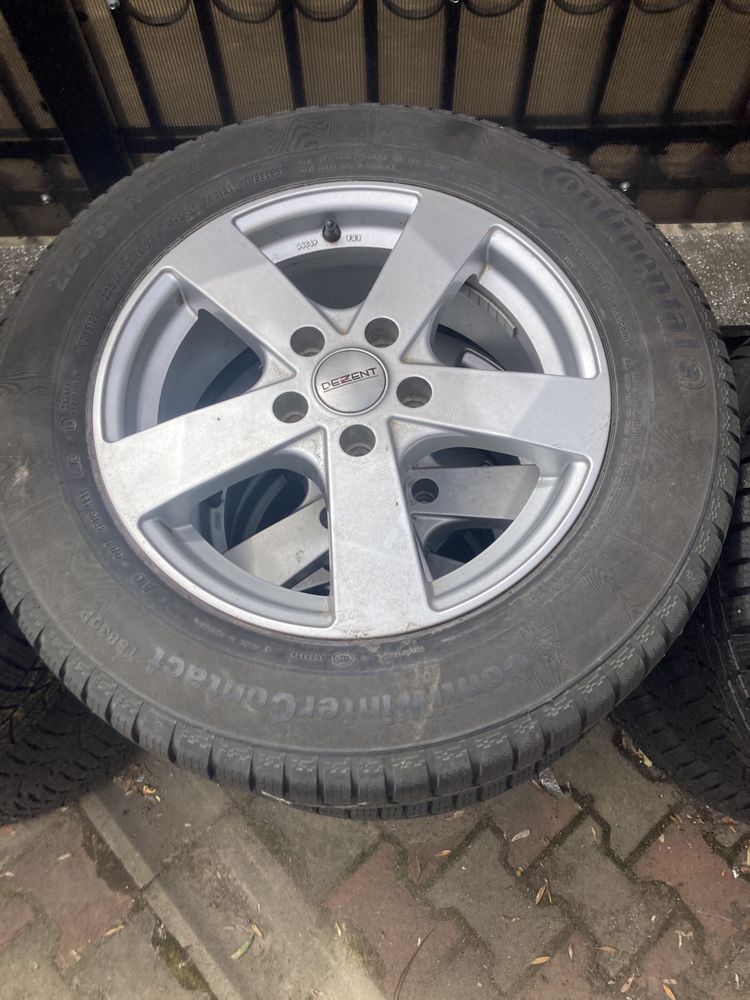 Jante 5 x 112 vw,audi,seat 225/60/16 cu anvelope continental ms ca noi