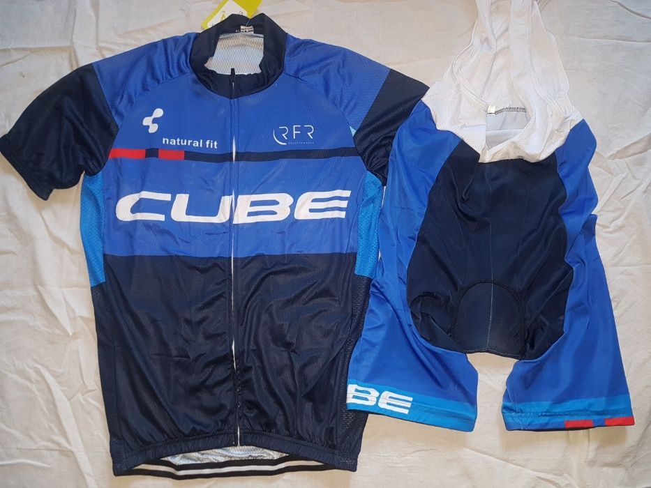 Echipament ciclism Cube 2019 NOU set tricou si pantaloni cu bretele