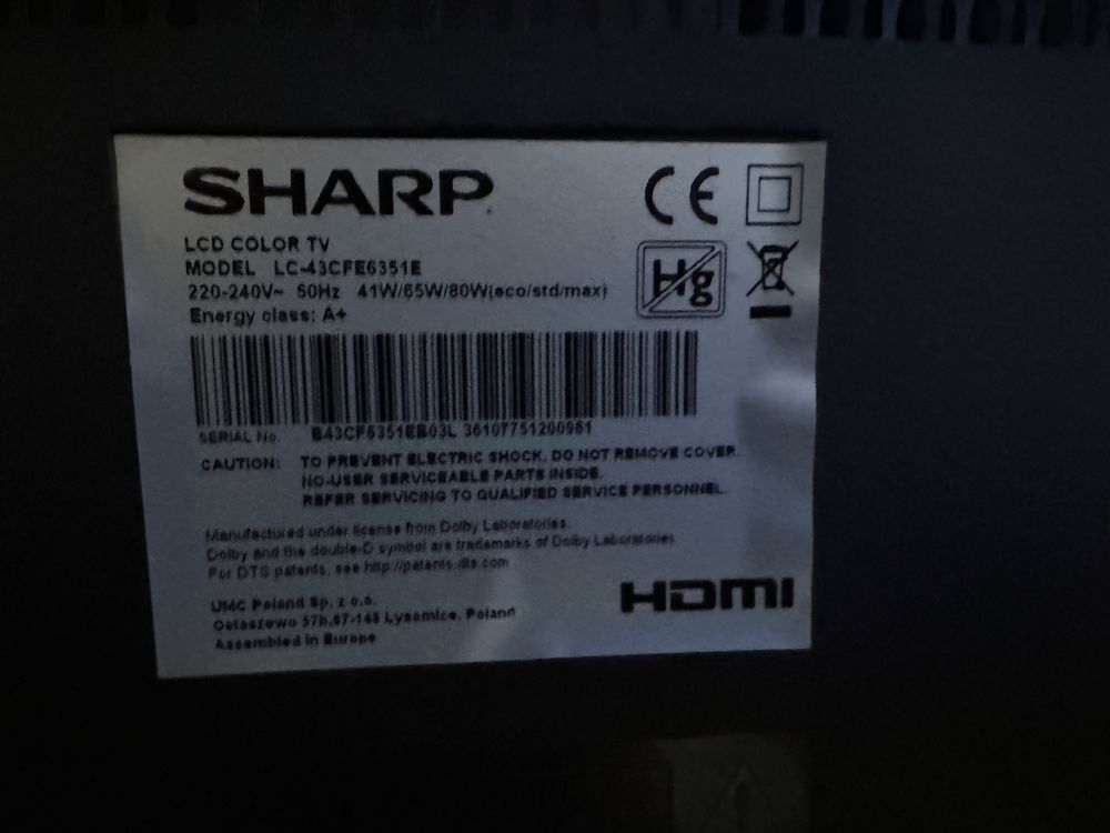 Smart TV Sharp Aquos LC-43FE6351E