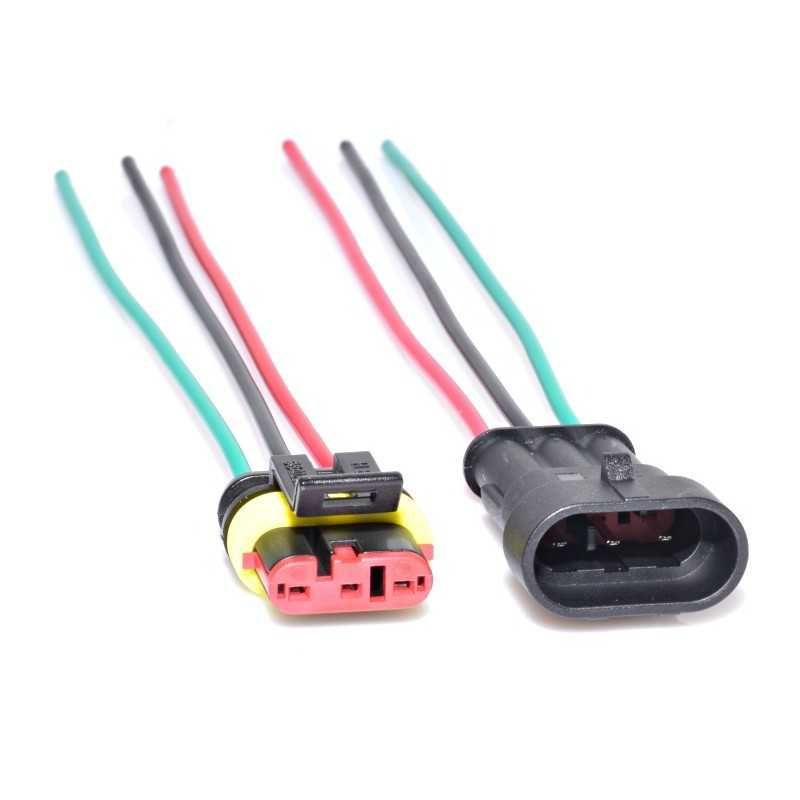 Cablu Conector Mufa 3 Pini Waterproof Mufa Conector 3 FIRE Auto Moto