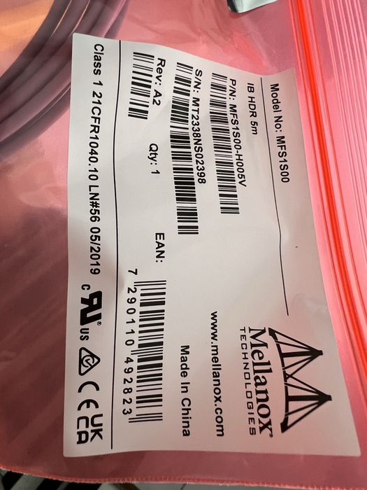 mellanox mfs1s00 hoo5v оптический кабель с QSFP 200Gbit